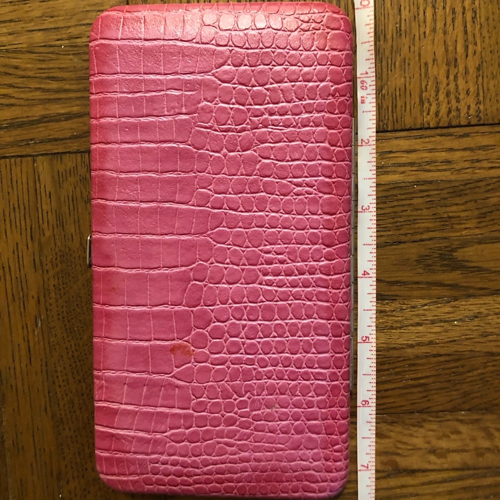 Pink Faux Snakeskin Wallet/Clutch